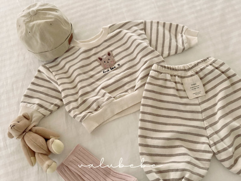 Valu Bebe - Korean Baby Fashion - #babyoutfit - Bunny Stripe Sweatshirt - 8