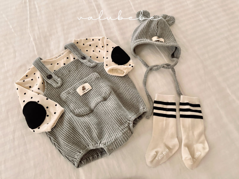 Valu Bebe - Korean Baby Fashion - #babyoutfit - Waffle Overalls Suit - 5
