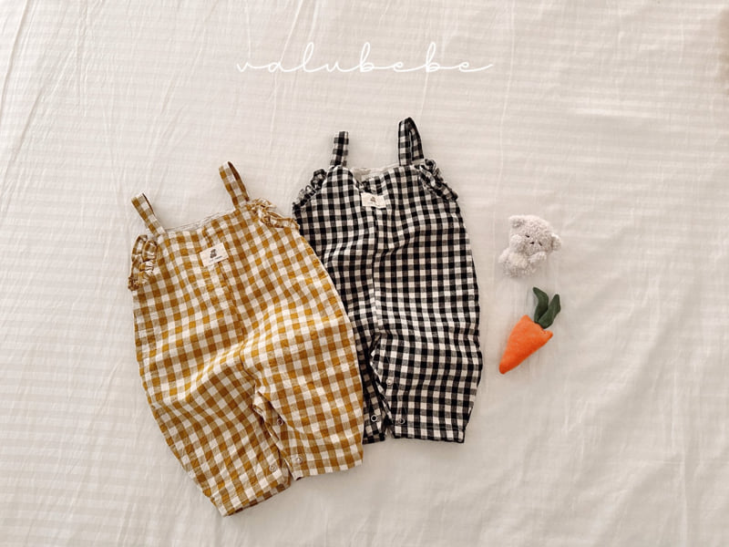 Valu Bebe - Korean Baby Fashion - #onlinebabyboutique - Hitch Check Overalls Suit