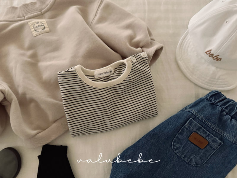 Valu Bebe - Korean Baby Fashion - #onlinebabyshop - Stripe Button Tee - 12