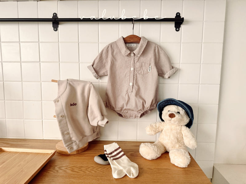 Valu Bebe - Korean Baby Fashion - #onlinebabyshop - Striped Shirt Suit