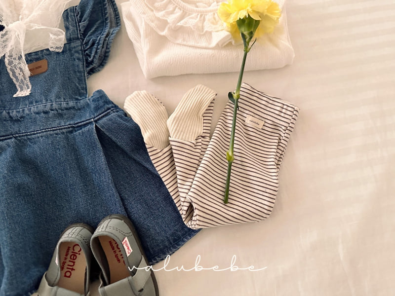 Valu Bebe - Korean Baby Fashion - #onlinebabyshop - Stripe Footed Leggings - 9