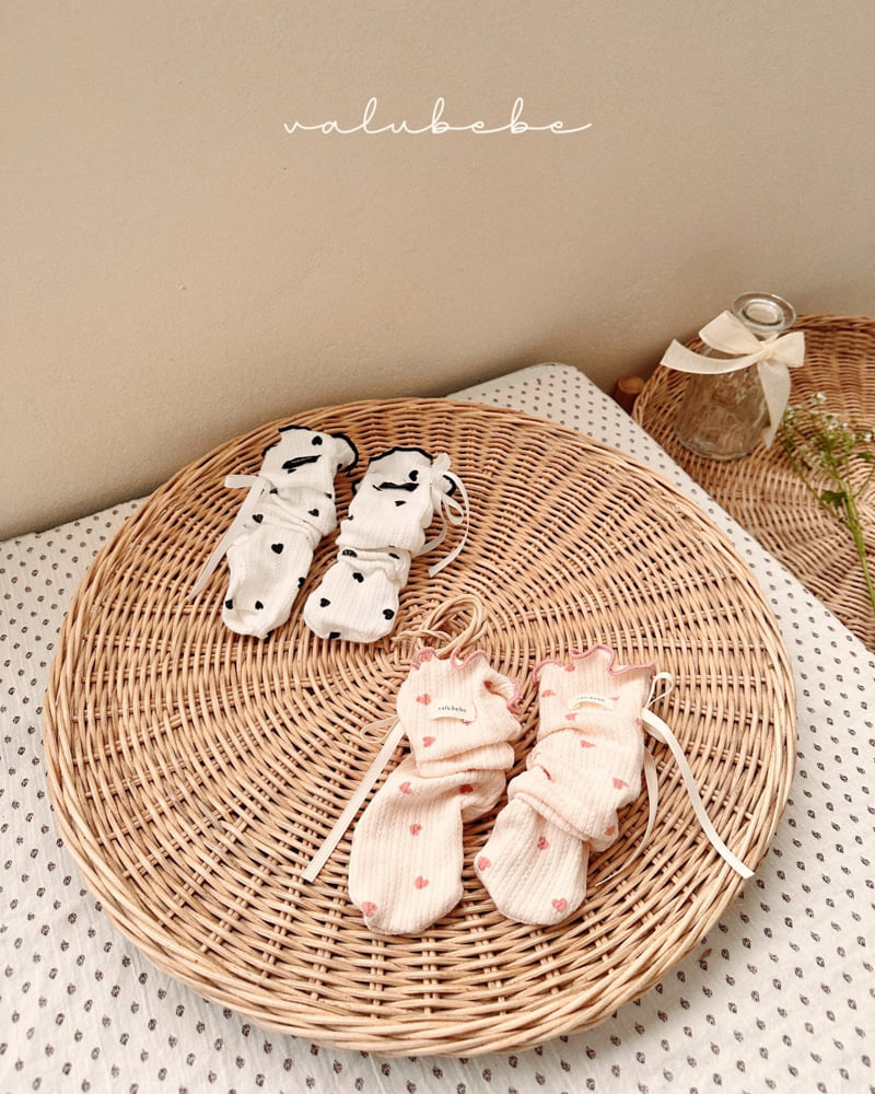 Valu Bebe - Korean Baby Fashion - #smilingbaby - Blanc Heart Wave Socks - 8