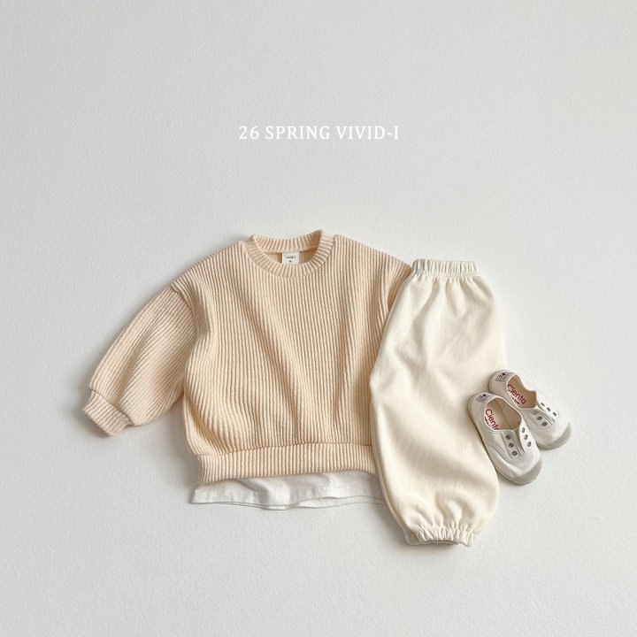 Vivid I - Korean Children Fashion - #Kfashion4kids - Knit Ribbed Sweatshirt - 11