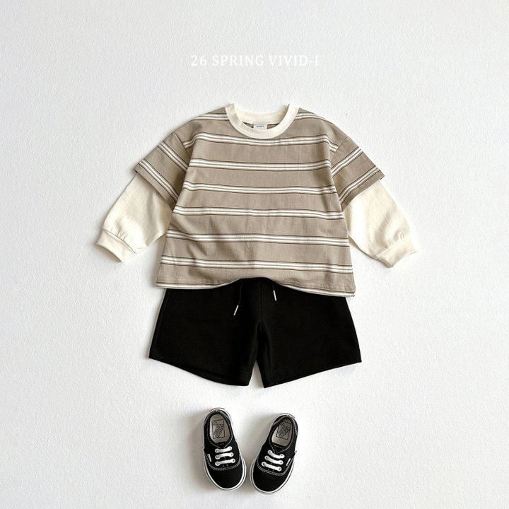 Vivid I - Korean Children Fashion - #Kfashion4kids - Combo Stripe Layered Tee - 8