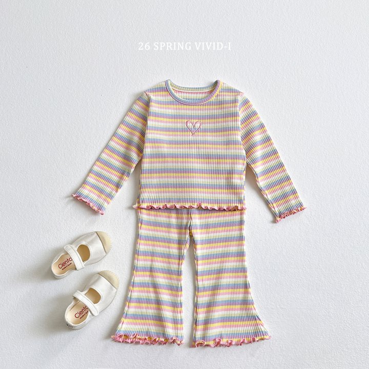 Vivid I - Korean Children Fashion - #kidzfashiontrend - Rainbow Bootcut Pants - 4