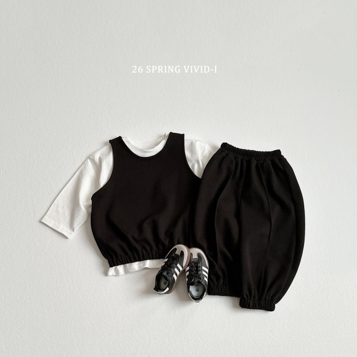Vivid I - Korean Children Fashion - #kidzfashiontrend - Vest Pintuck Set - 4