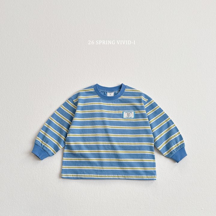 Vivid I - Korean Children Fashion - #stylishchildhood - Animal Label Stripe Tee - 4