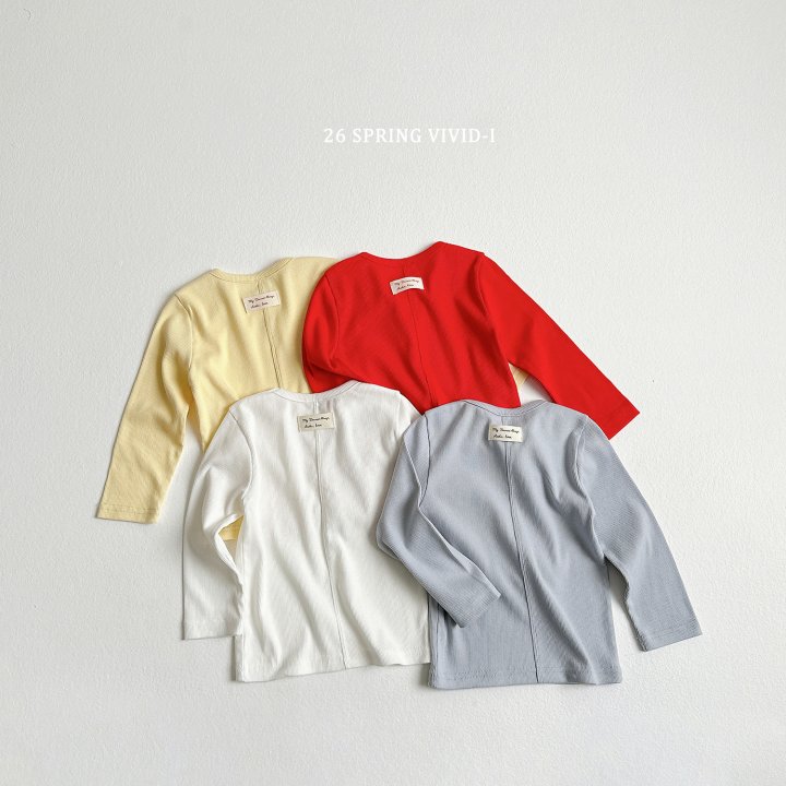 Vivid I - Korean Children Fashion - #childofig - Ribbed Label Tee