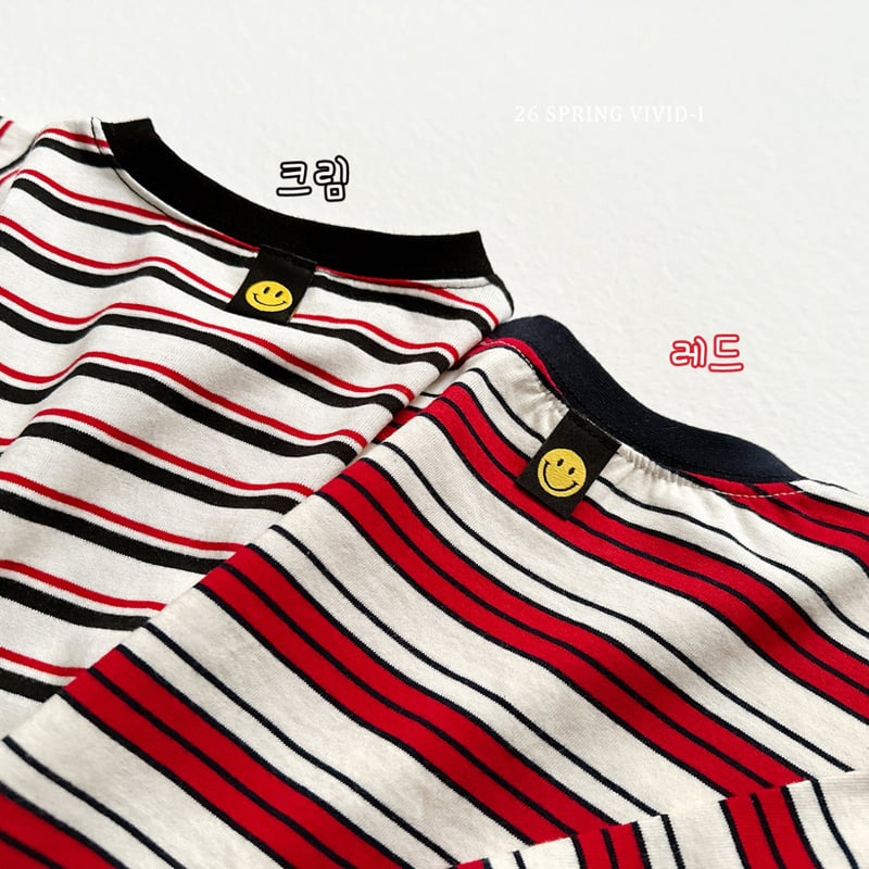 Vivid I - Korean Children Fashion - #childofig - Smile Multi Stripe Tee - 12