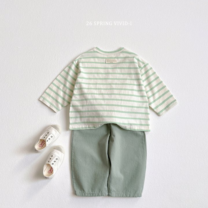 Vivid I - Korean Children Fashion - #childofig - Label Stripe Single Tee - 8