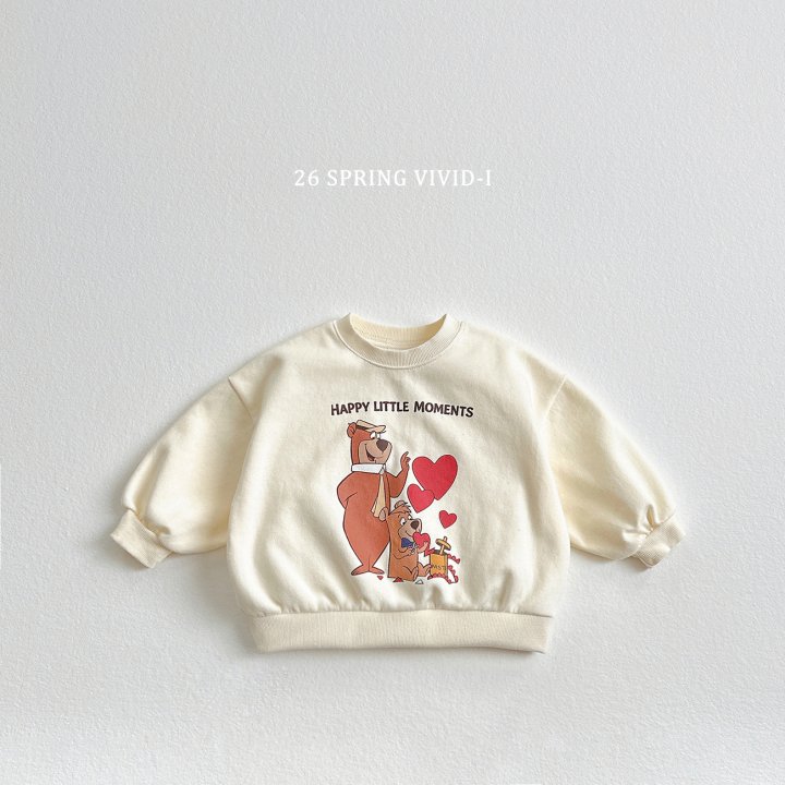 Vivid I - Korean Children Fashion - #childofig - Heart Bear Sweatshirt - 4