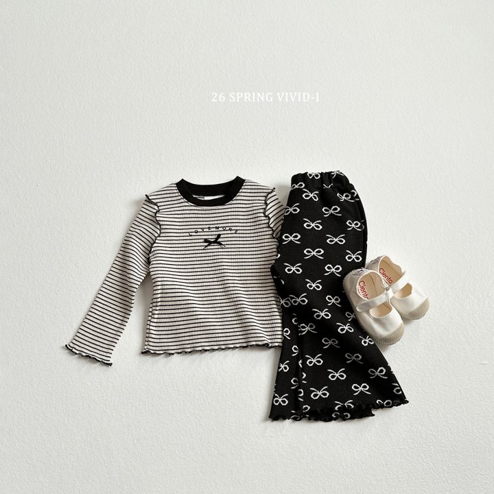 Vivid I - Korean Children Fashion - #childofig - Spring Pattern Bootcut Pants - 10