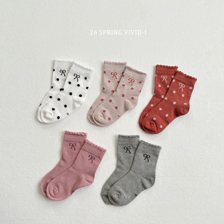 Vivid I - Korean Children Fashion - #childofig - Ribbon Dot Socks