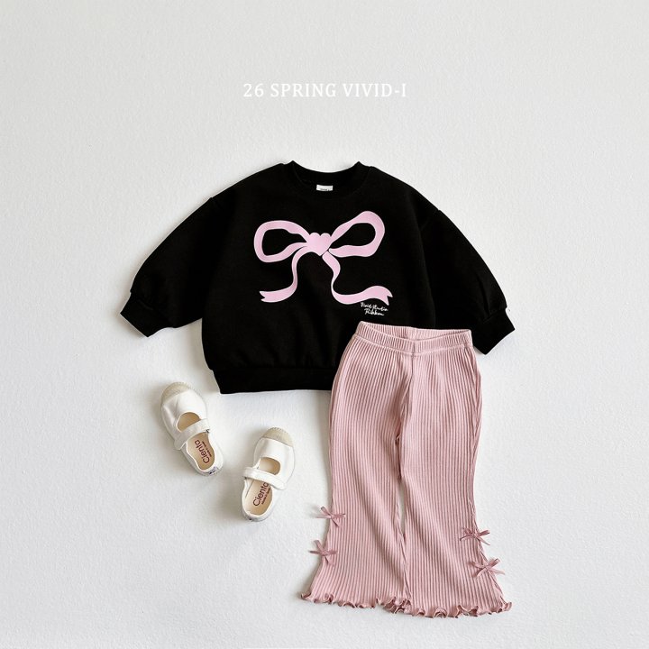 Vivid I - Korean Children Fashion - #childrensboutique - Big Ribbon Sweatshirt - 8