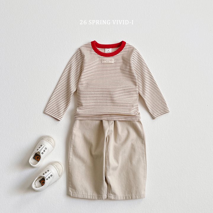Vivid I - Korean Children Fashion - #childrensboutique - Contrast Trim Stripe Tee - 6