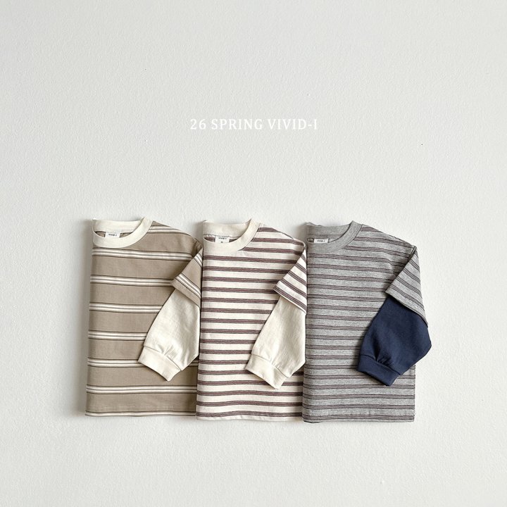 Vivid I - Korean Children Fashion - #childrensboutique - Combo Stripe Layered Tee