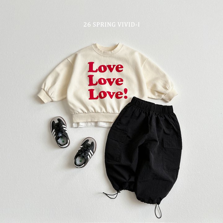 Vivid I - Korean Children Fashion - #childrensboutique - Love Love Love 3D Sweatshirt - 6