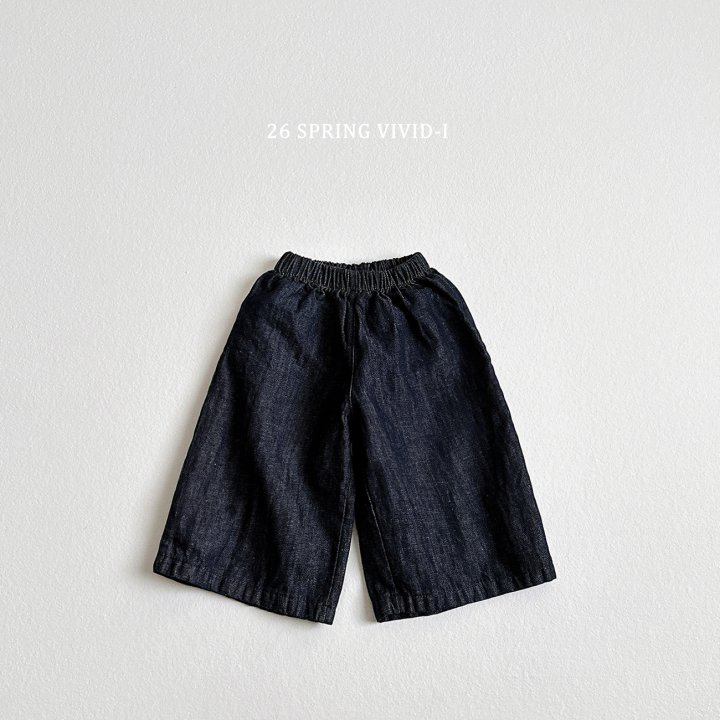 Vivid I - Korean Children Fashion - #childrensboutique - 9-Length Linen Denim Pants
