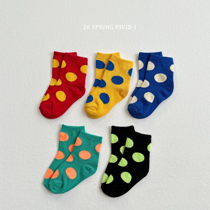 Vivid I - Korean Children Fashion - #childrensboutique - Color Polka Dot Socks