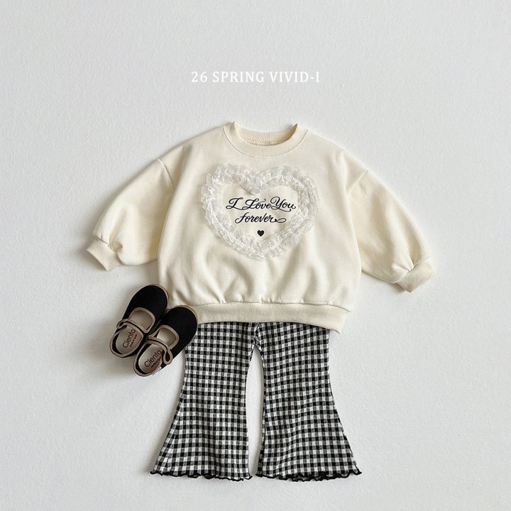 Vivid I - Korean Children Fashion - #designkidswear - Heart Lace Sweatshirt - 10