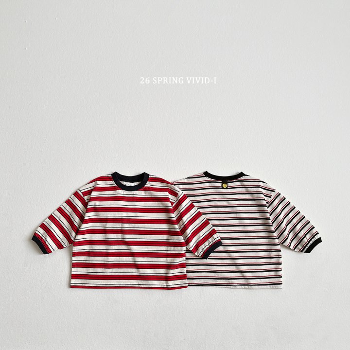 Vivid I - Korean Children Fashion - #designkidswear - Smile Multi Stripe Tee
