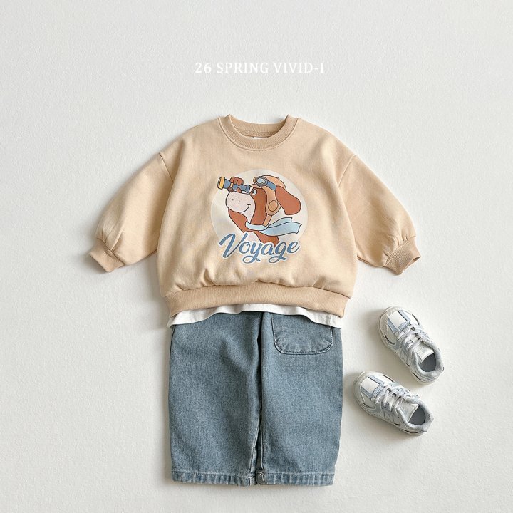 Vivid I - Korean Children Fashion - #designkidswear - Vintage Dog Sweatshirt - 10