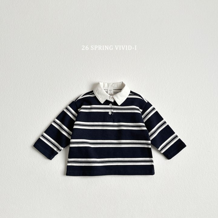 Vivid I - Korean Children Fashion - #childrensboutique - Multi Stripe Collared Tee - 4