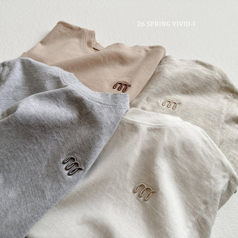 Vivid I - Korean Children Fashion - #designkidswear - M Embroidery Single Tee - 12