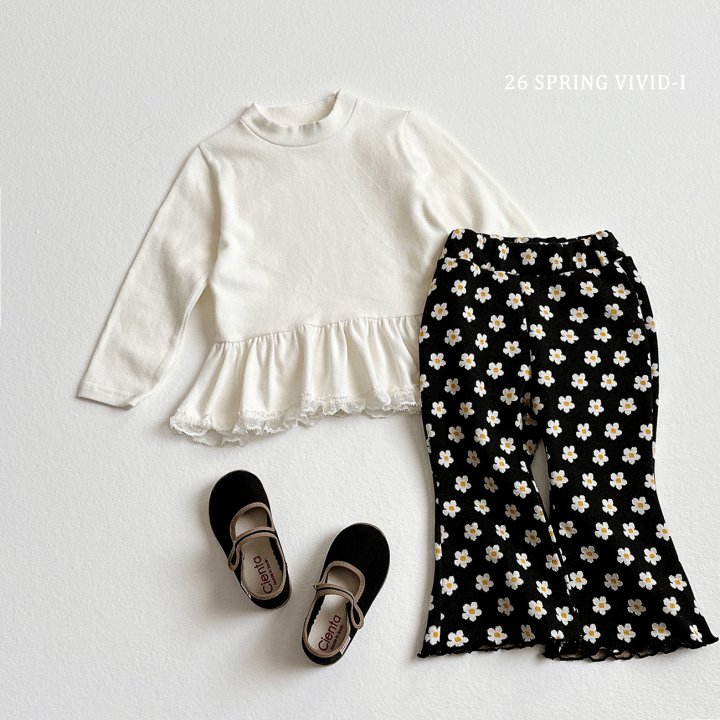 Vivid I - Korean Children Fashion - #designkidswear - Spring Pattern Bootcut Pants - 12