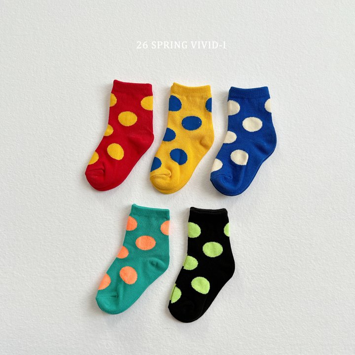 Vivid I - Korean Children Fashion - #designkidswear - Color Polka Dot Socks - 2