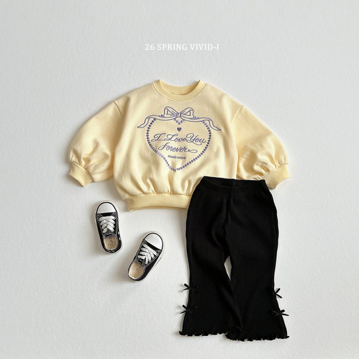 Vivid I - Korean Children Fashion - #designkidswear - Ribbon Heart Bootcut Set - 11