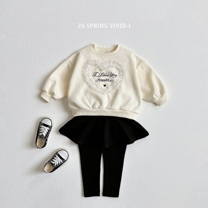 Vivid I - Korean Children Fashion - #discoveringself - Heart Lace Sweatshirt - 11
