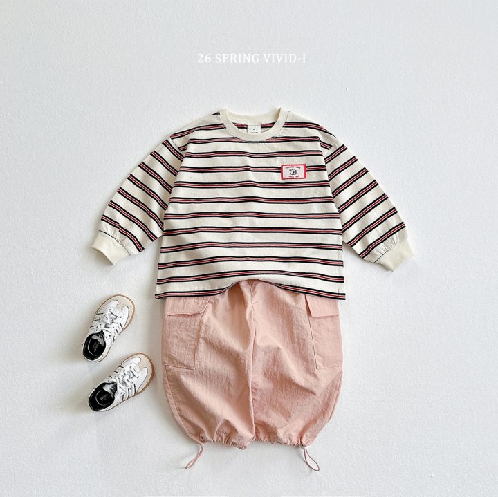 Vivid I - Korean Children Fashion - #discoveringself - Animal Label Stripe Tee - 7