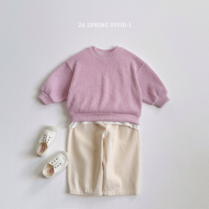 Vivid I - Korean Children Fashion - #discoveringself - Knit Ribbed Sweatshirt - 6
