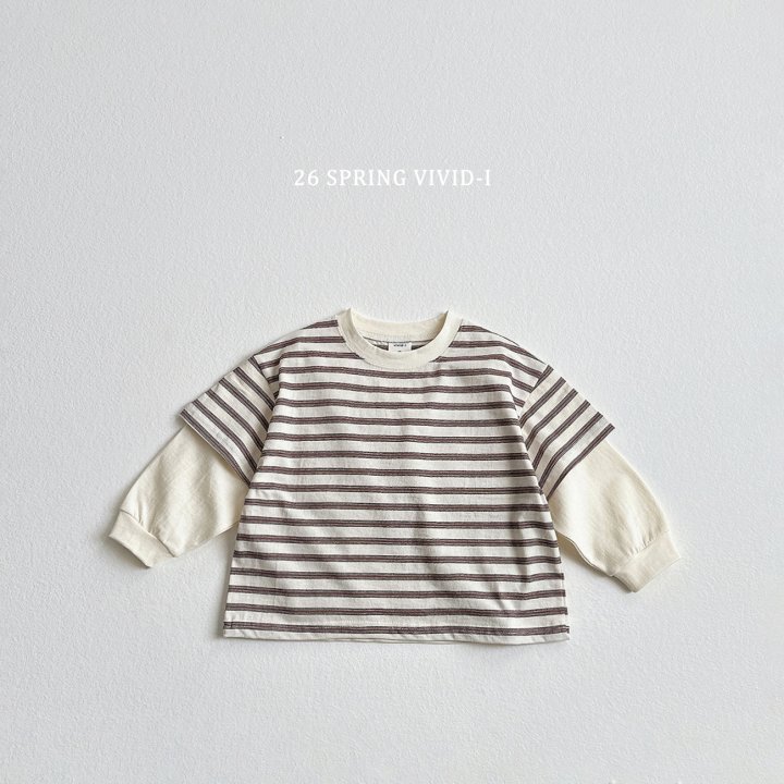 Vivid I - Korean Children Fashion - #discoveringself - Combo Stripe Layered Tee - 3