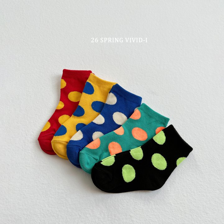 Vivid I - Korean Children Fashion - #discoveringself - Color Polka Dot Socks - 3