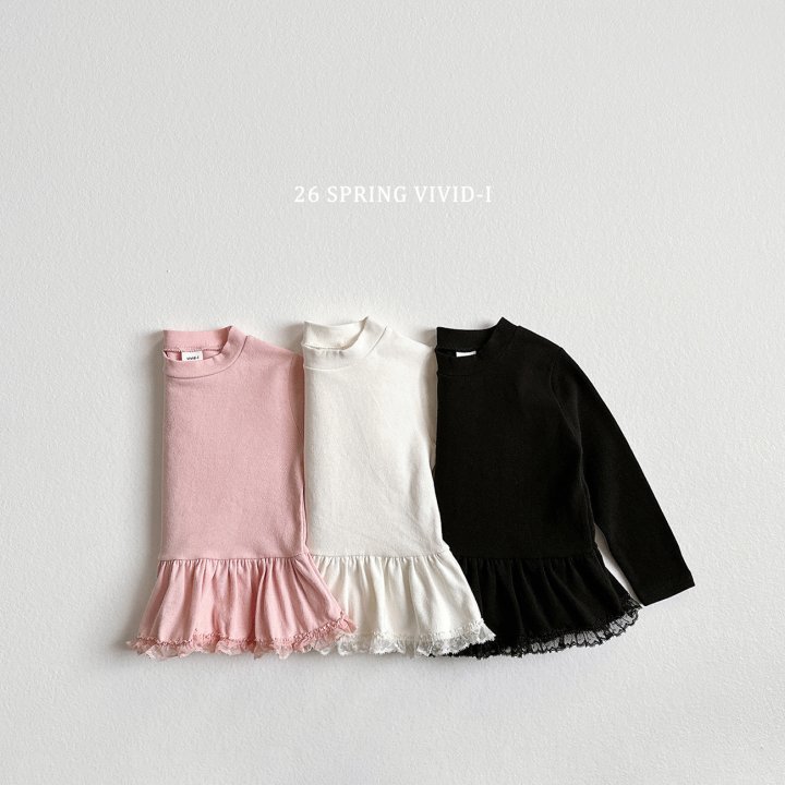 Vivid I - Korean Children Fashion - #discoveringself - Frill Lace Tee