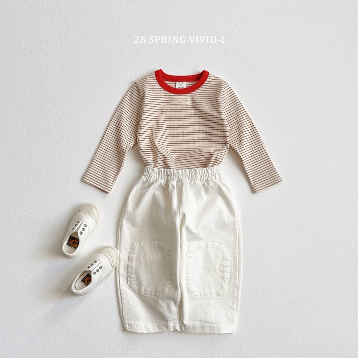 Vivid I - Korean Children Fashion - #fashionkids - Contrast Trim Stripe Tee - 9