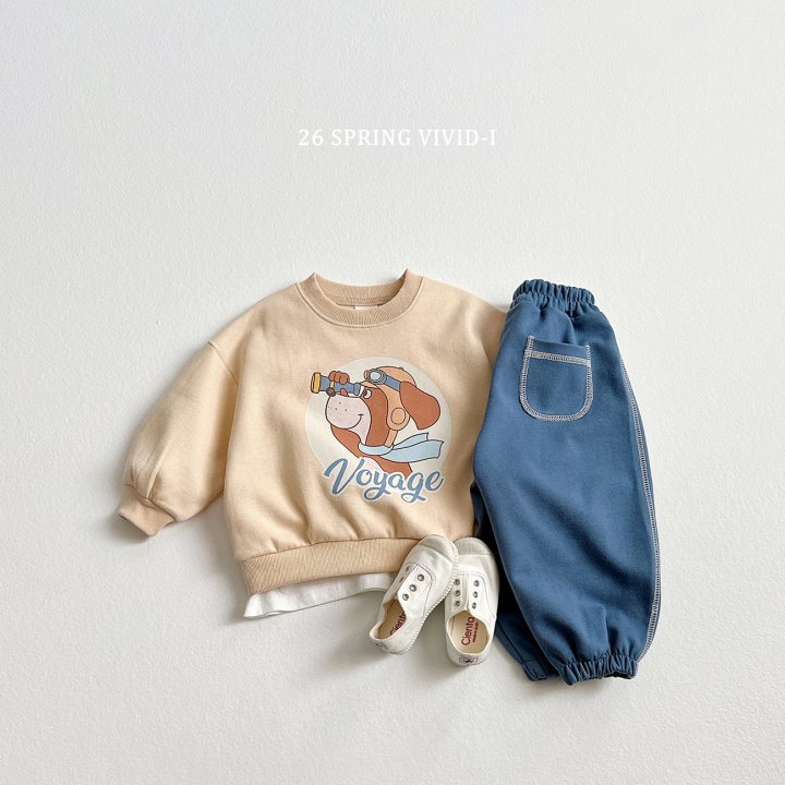 Vivid I - Korean Children Fashion - #fashionkids - Vintage Dog Sweatshirt - 12