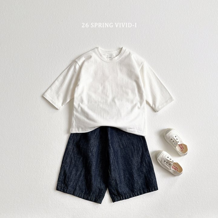 Vivid I - Korean Children Fashion - #discoveringself - 9-Length Linen Denim Pants - 4