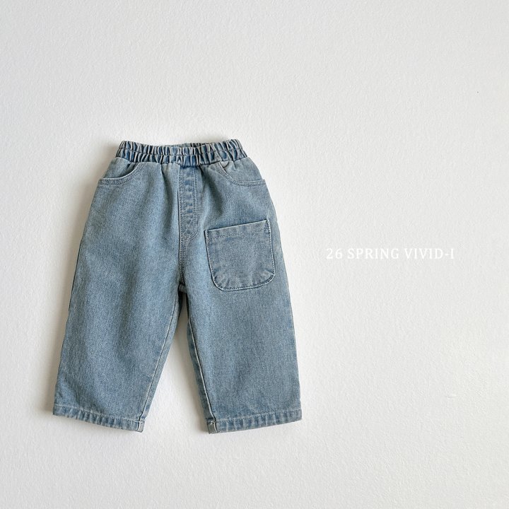 Vivid I - Korean Children Fashion - #fashionkids - Pocket Denim Pants - 3