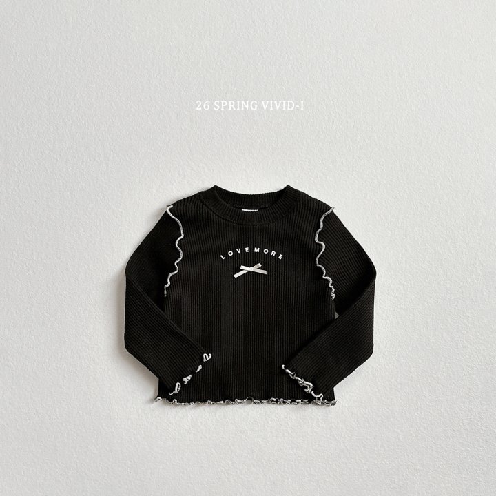 Vivid I - Korean Children Fashion - #fashionkids - Ribbon Ribbed Wave Tee - 3