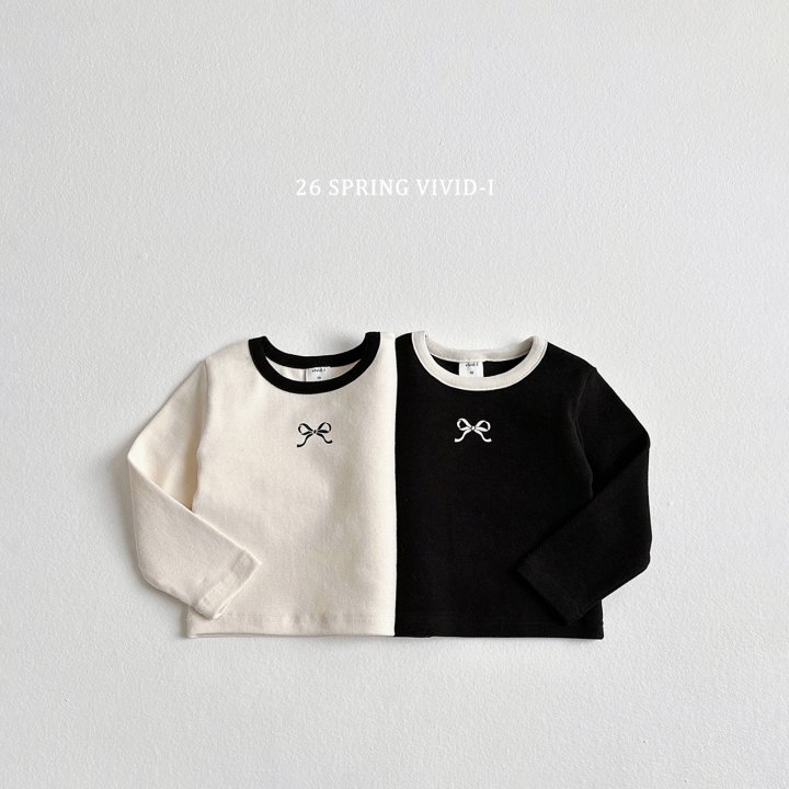 Vivid I - Korean Children Fashion - #fashionkids - Mini Ribbon Color-Block Tee