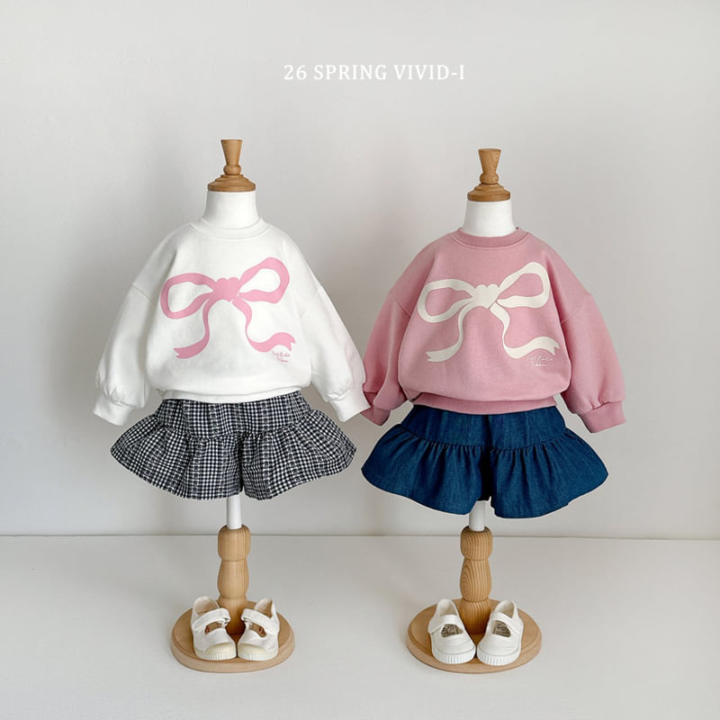 Vivid I - Korean Children Fashion - #kidsshorts - Big Ribbon Sweatshirt - 12