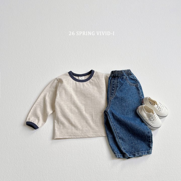 Vivid I - Korean Children Fashion - #kidsshorts - Color-Point Single Tee - 7