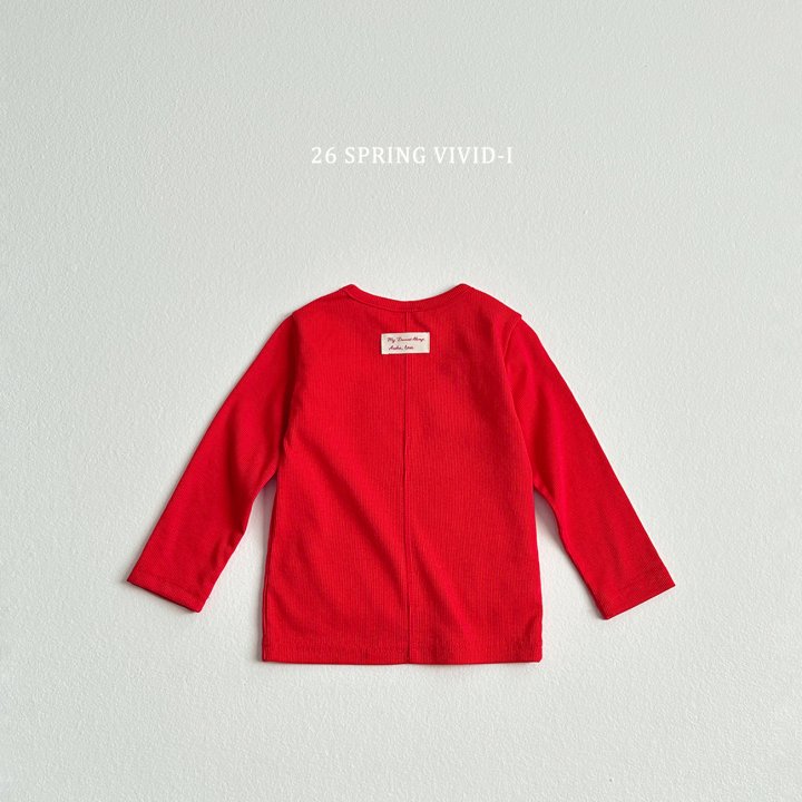 Vivid I - Korean Children Fashion - #kidsshorts - Ribbed Label Tee - 6