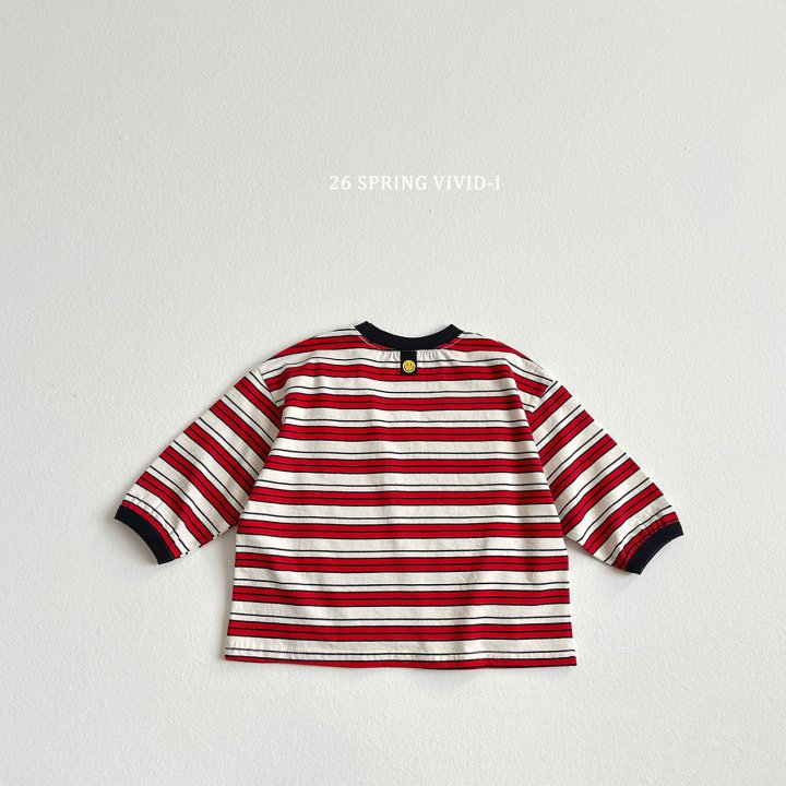 Vivid I - Korean Children Fashion - #fashionkids - Smile Multi Stripe Tee - 4