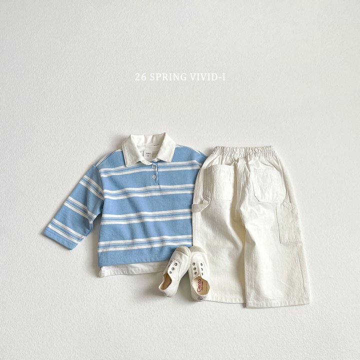 Vivid I - Korean Children Fashion - #kidsshorts - Multi Stripe Collared Tee - 7
