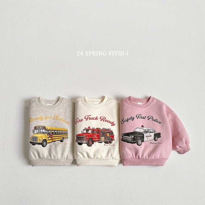 Vivid I - Korean Children Fashion - #kidsshorts - Classic Car Sweatshirt